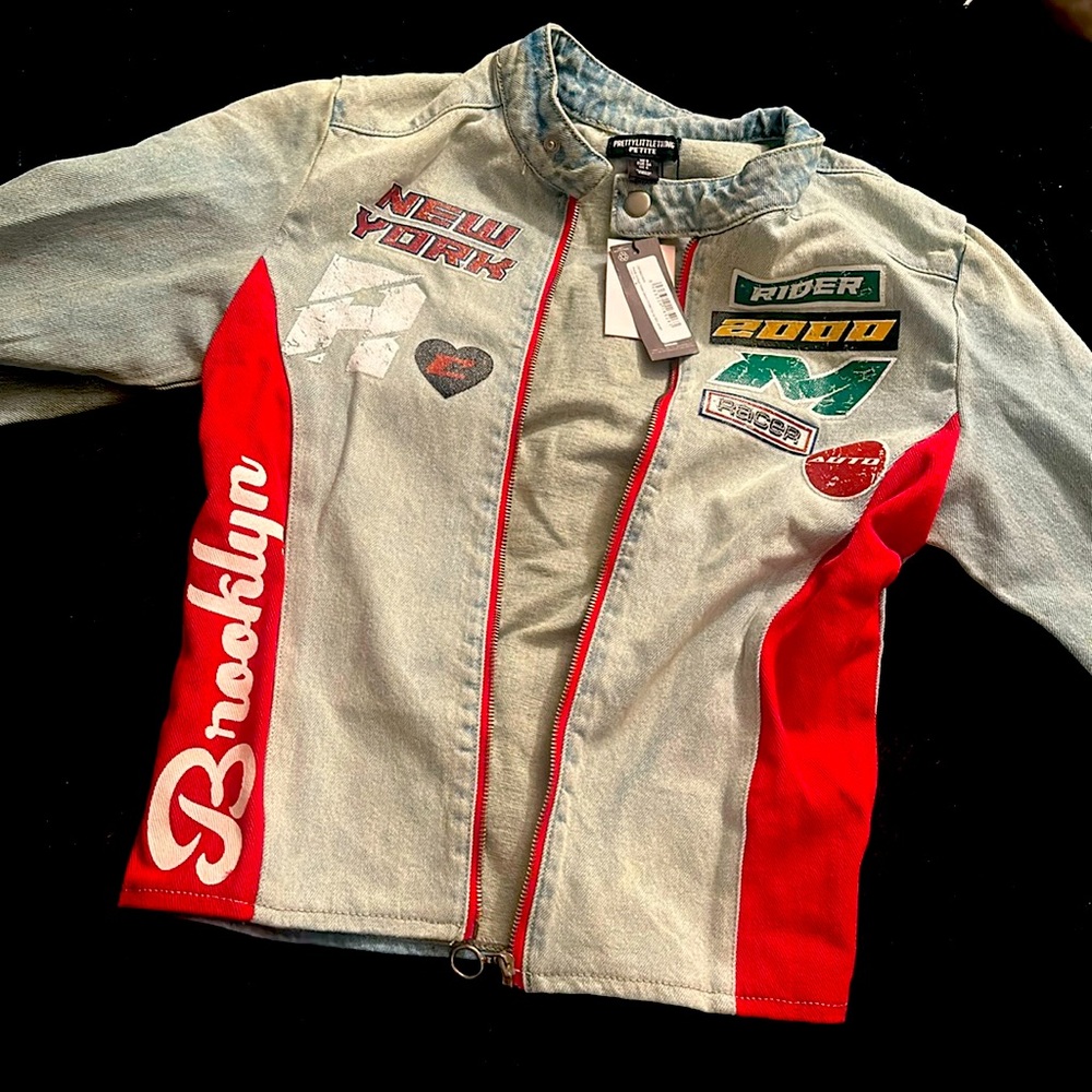 Denim Zip Slim Jacket. Never Worn